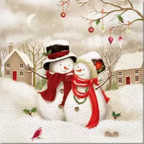 1 serviette en papier noel - bonhomme de neige - ref 1766