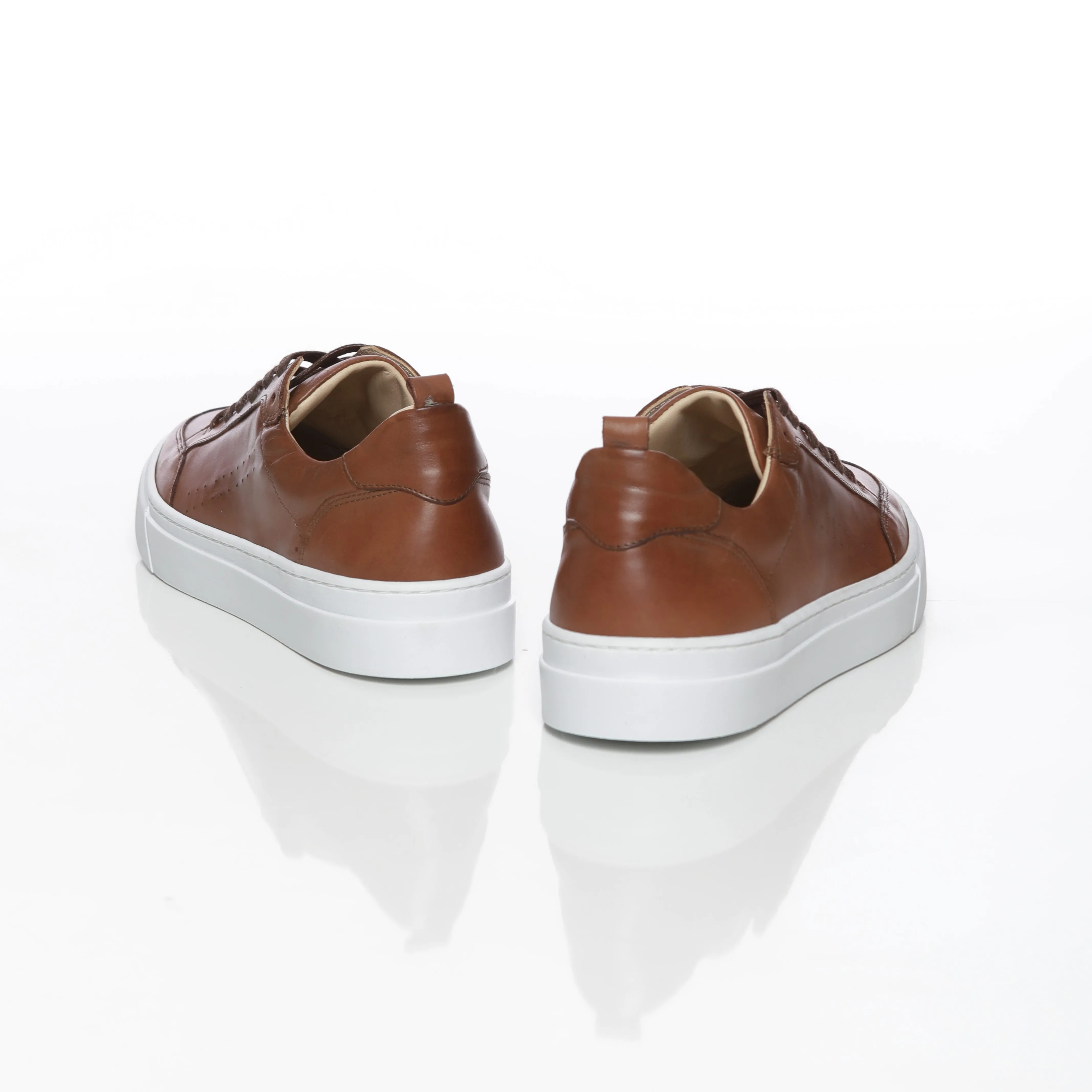 Alex : Baskets en cuir véritable, style sport chic pour Homme