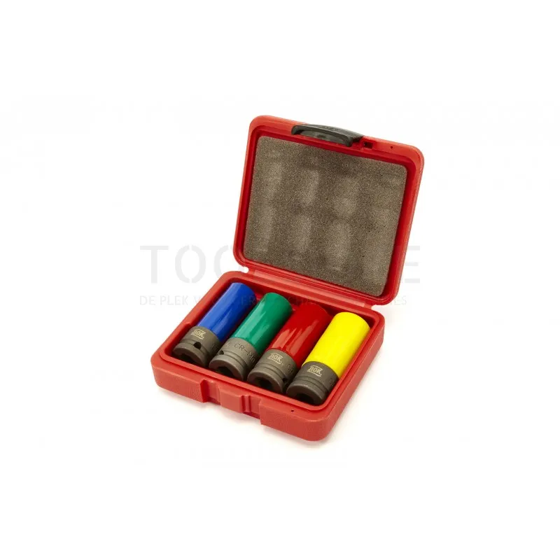 AOK Coffret de 4 douilles électriques professionnelles 1/2