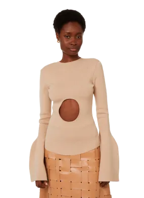 A.W.A.K.E. MODE  Pull ajouré en viscose - Beige