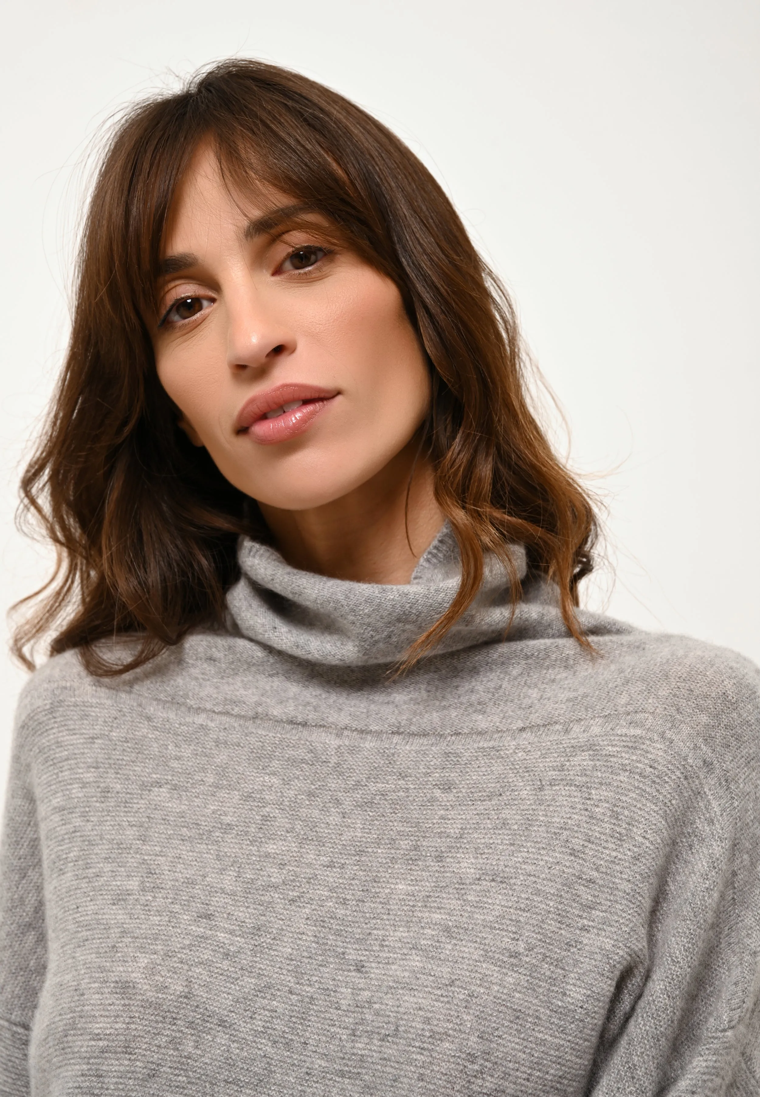 BLANTYRE pull col roulé nuage chiné