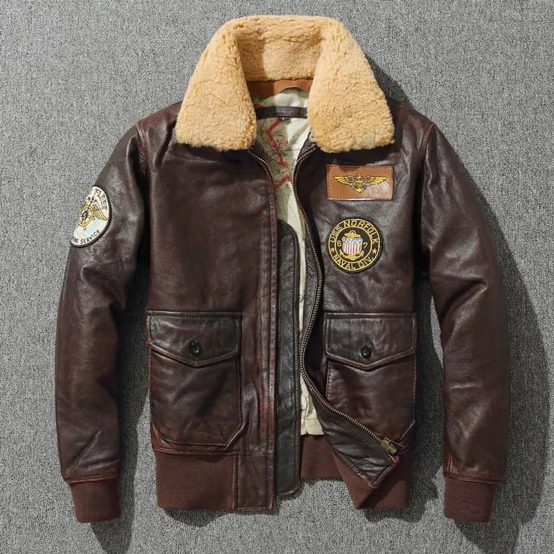 Blouson bombardier marron (cuir)
