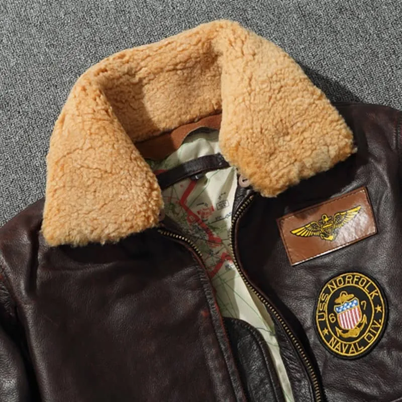 Blouson bombardier marron (cuir)