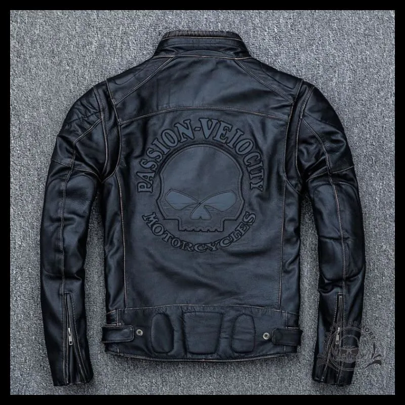 Blouson Moto Skull (Cuir)