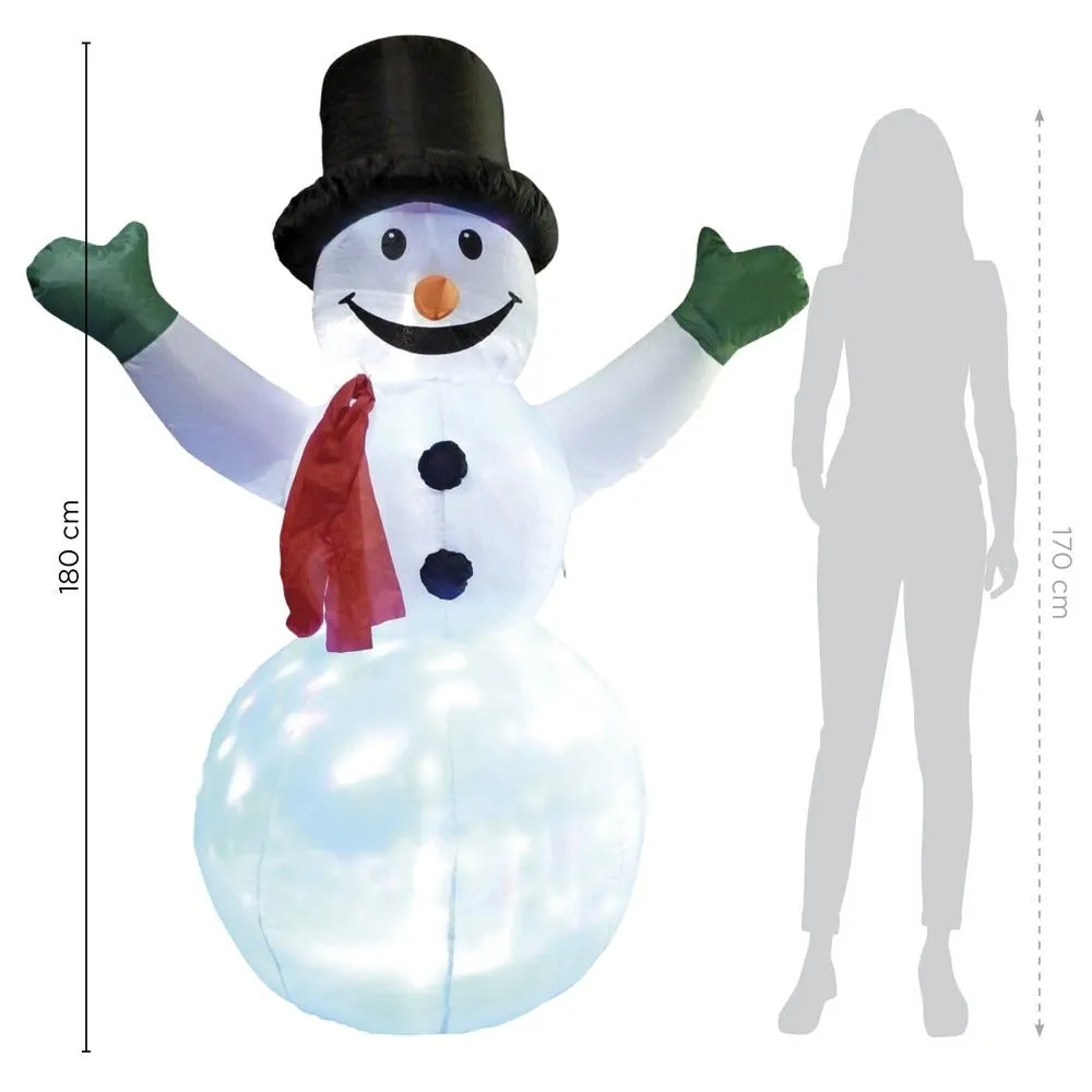 Bonhomme de neige gonflable 2LED animées H180cm