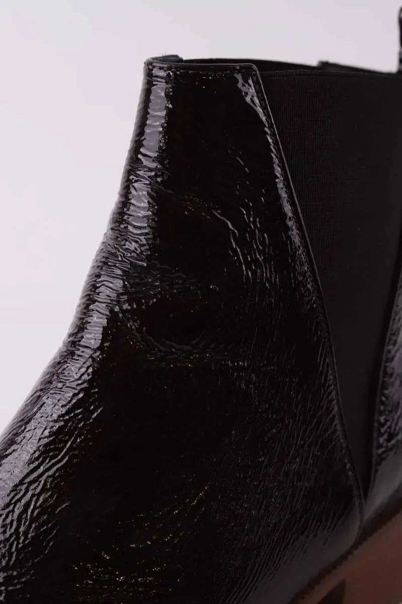 Boots en cuir verni