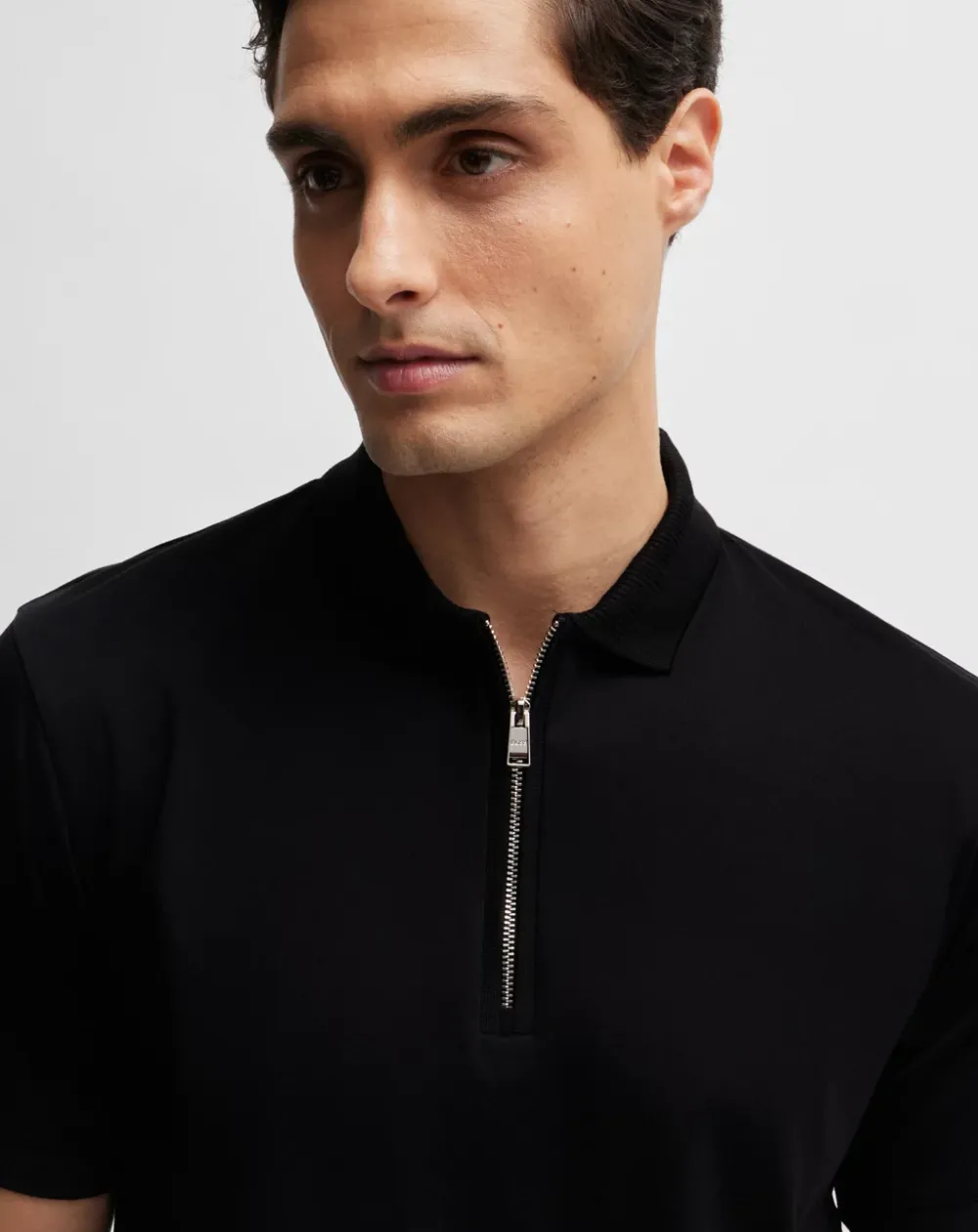 Boss Polo à Encolure Zippée Homme Tailles s Coloris Noir