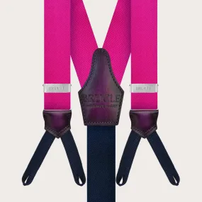Bretelles larges Fuchsia en Soie pour Boutons | Brucle