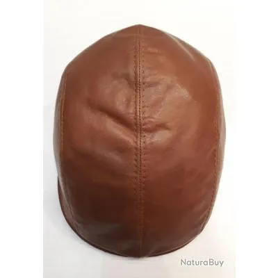 CASQUETTE EN CUIR MARONE T57