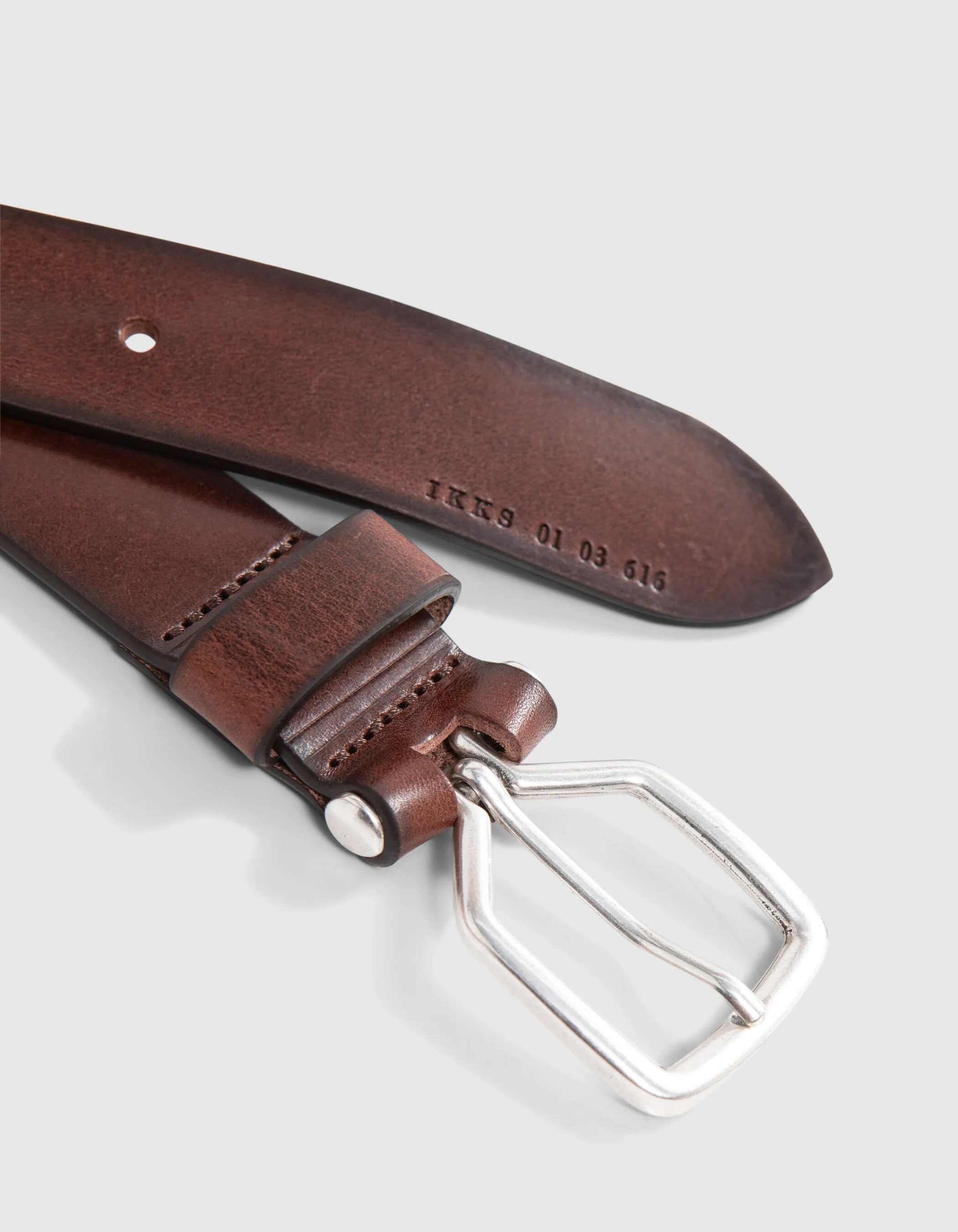 Ceinture ambre cuir boucle fantaisie Homme