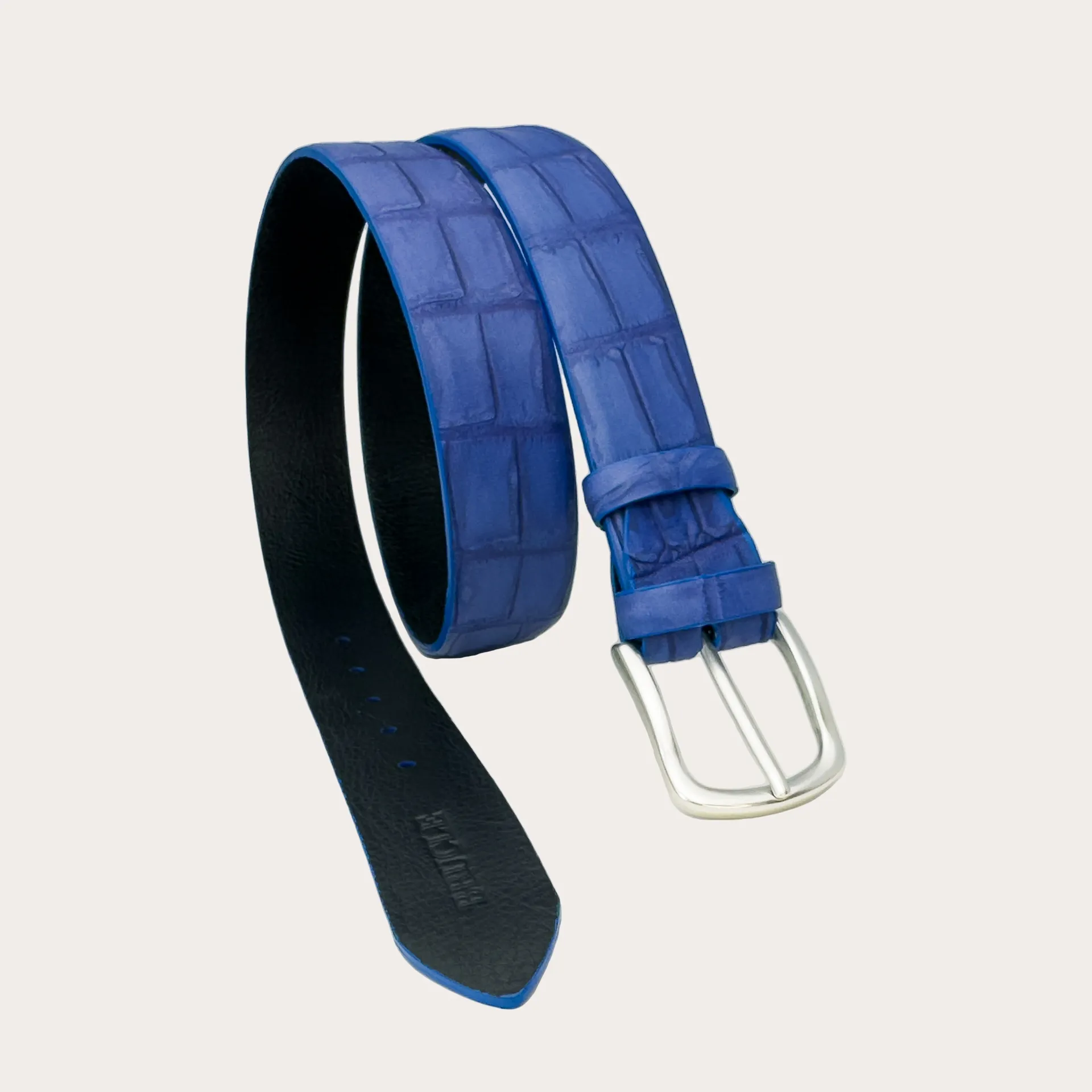 Ceinture BRUCLE peinte à la main en bleu royal | Élégance intemporelle