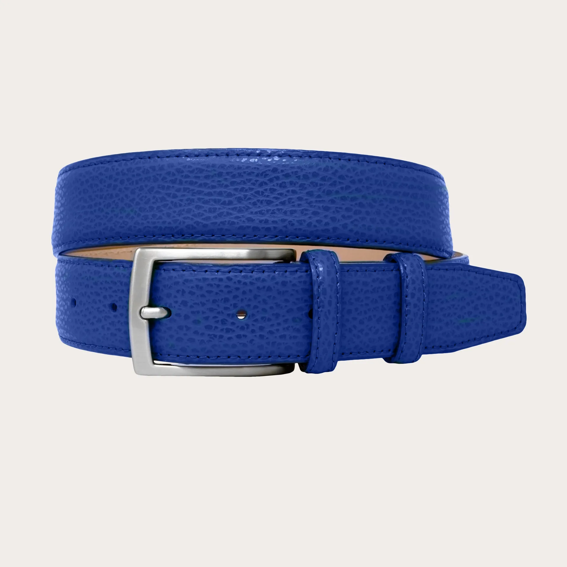 Ceinture décontractée en cuir véritable, bleu roi