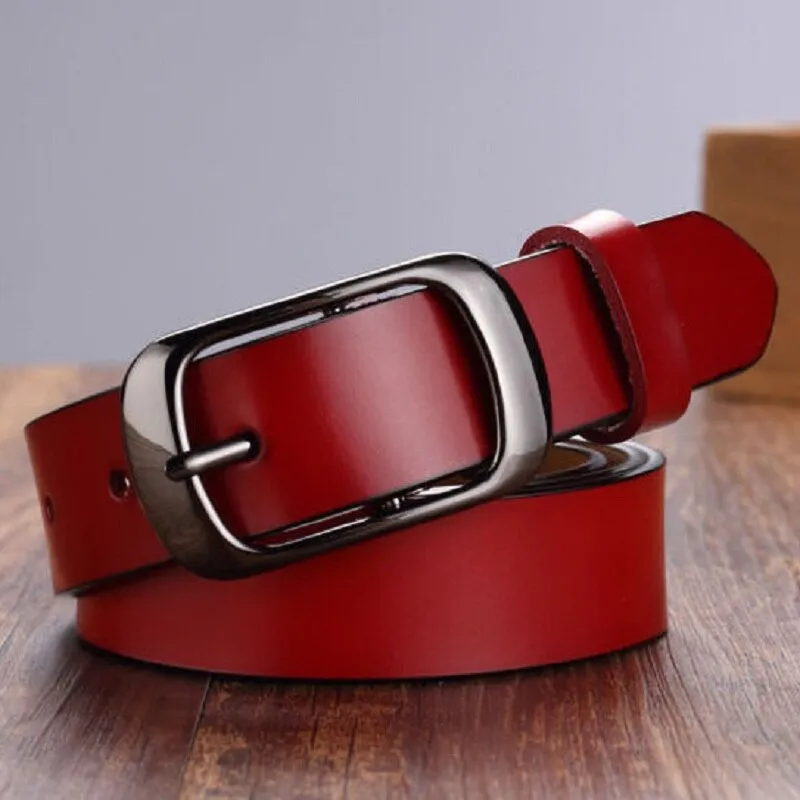 Ceinture en cuir véritable pour femmes taille 100-120cm