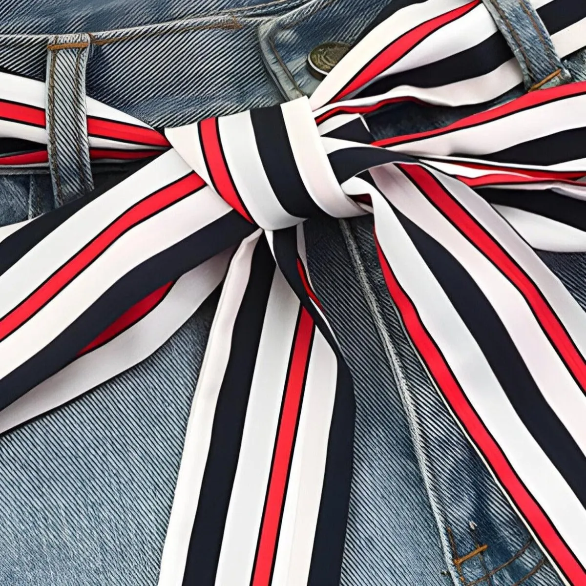 Ceinture foulard, à rayures, modèle Santo