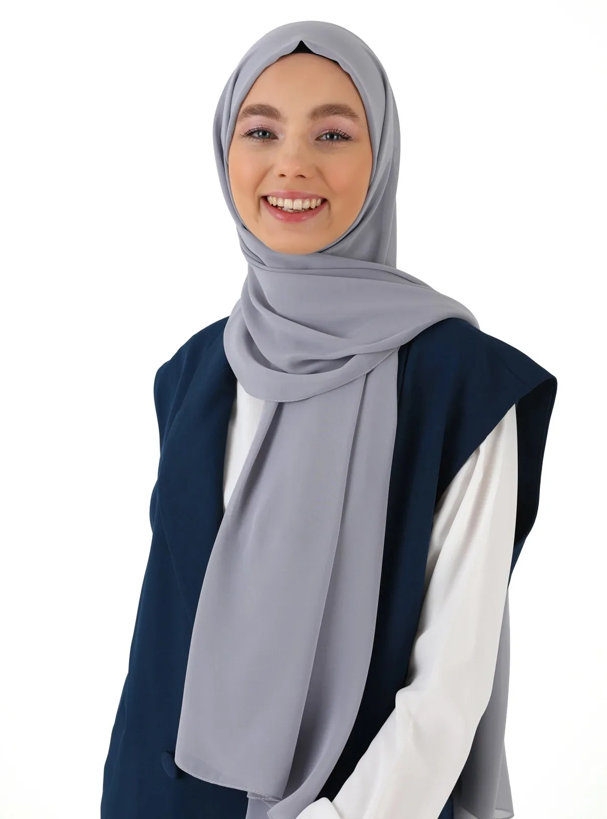 Chiffon Shawl Light Gray