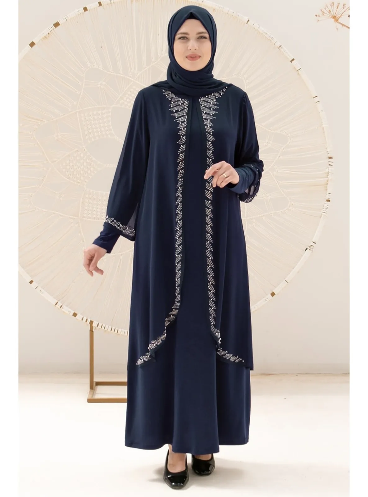 Chiffon Stone Accessories Evening Dresses Navy Blue Mfa1838 Blue