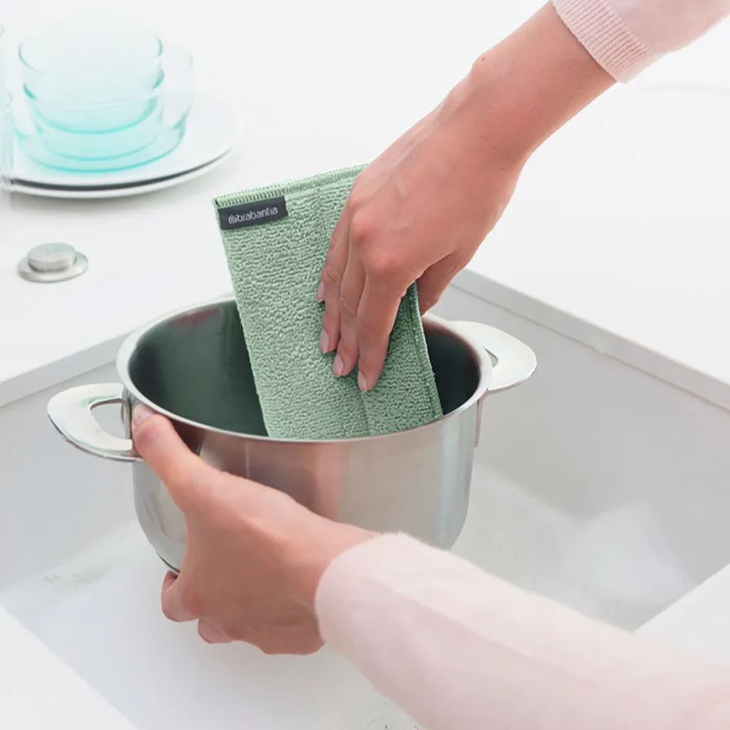 Chiffon/éponge en microfibres, set de 3 pc, vert, Brabantia ✔ 5,25 € ⭕ Kulina