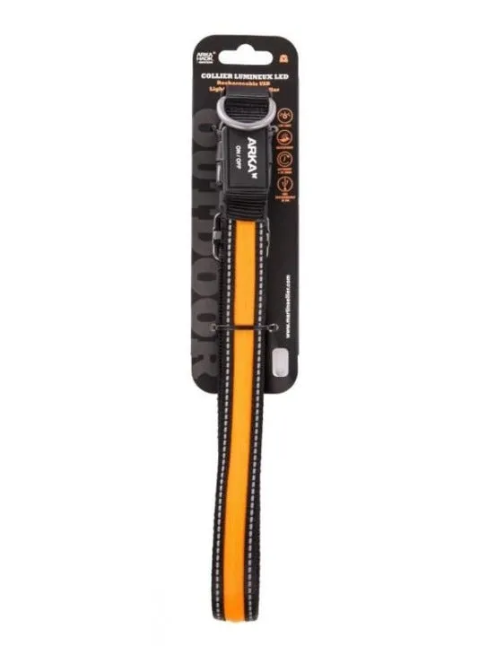 Collier chien lumineux LED orange 45-63 MARTIN SELLIER