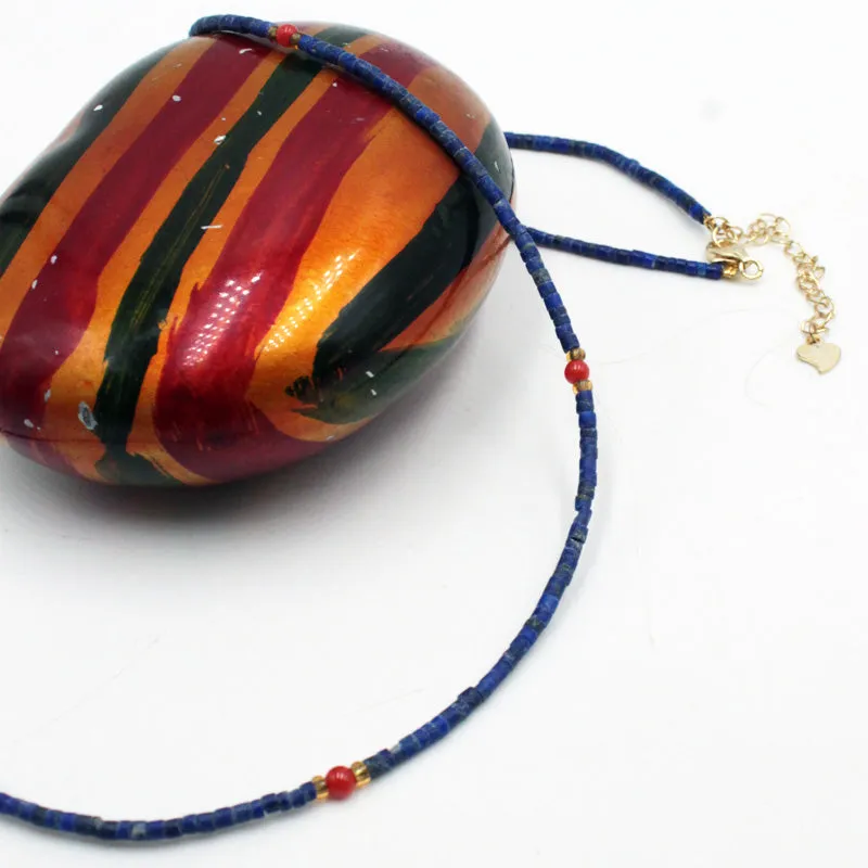 Collier Corail Lapis Lazuli