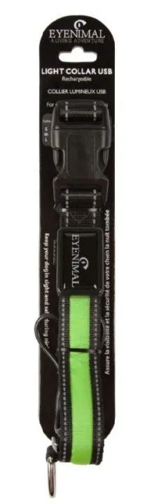 Collier lumineux rechargeable Vert - EYENIMAL NUM'AXES