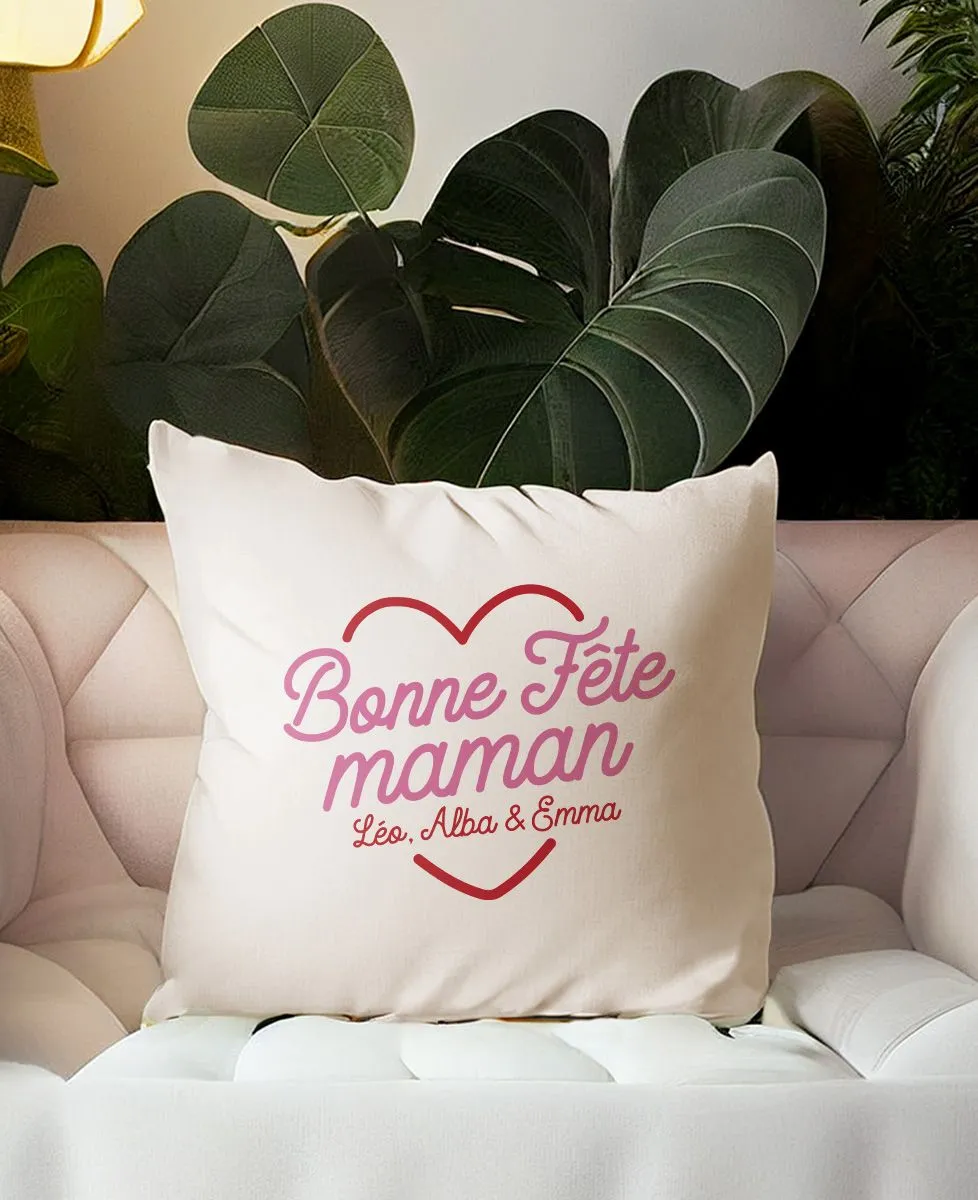 Coussin Bonne fête Maman personnalisé