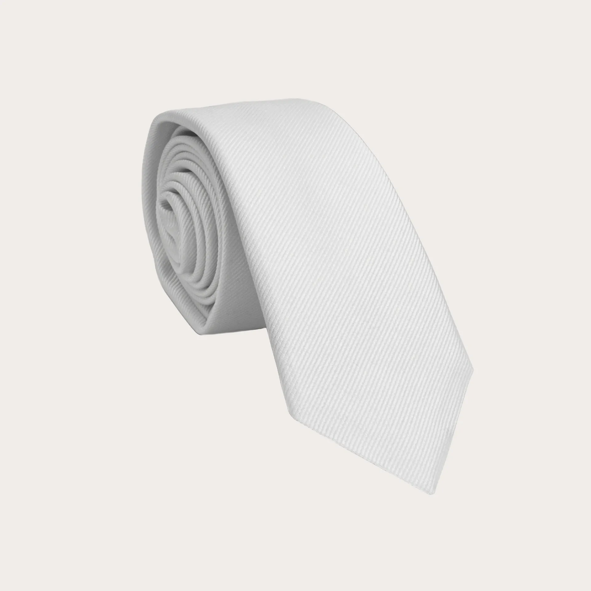 Cravates blanche en soie Brucle | Artisanat et style italien