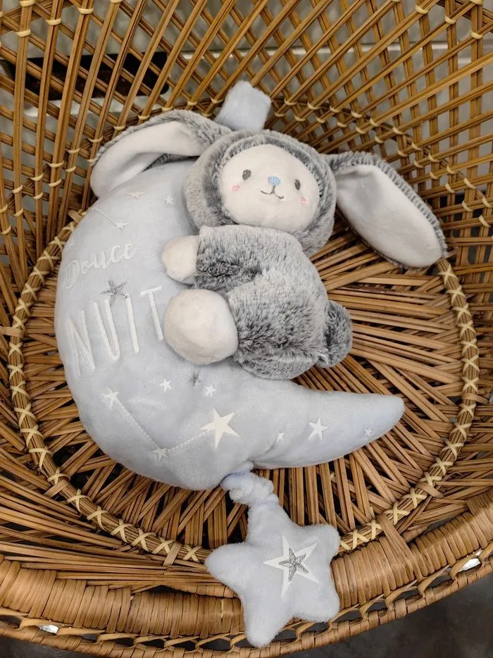 Doudou musical Bonne nuit  bleu Mots d'enfants - Mots d'enfants E.Leclerc | Beebs