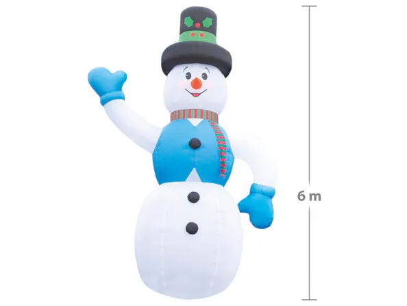 Décoration de Noël gonflable géante (6m) : Bonhomme de neige ou Père Noël  | Personnages gonflables 