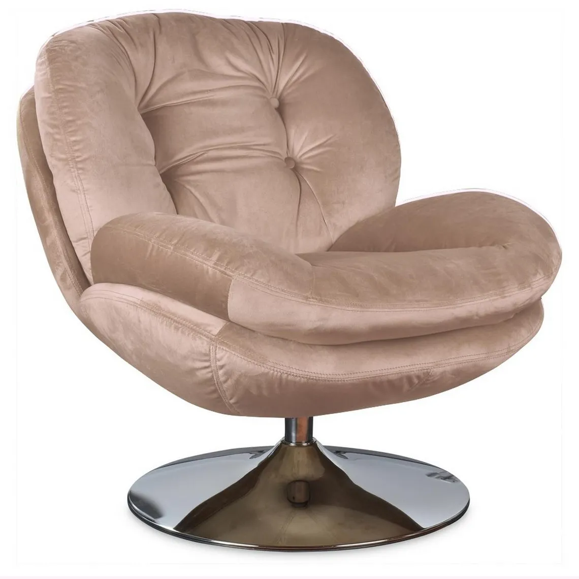 Fauteuil Nuage velours sable pivotante  | 3 Suisses