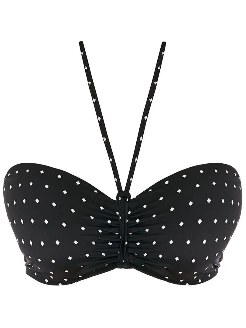 Haut de maillot bandeau paddé à armatures  Jewel cove - Noir