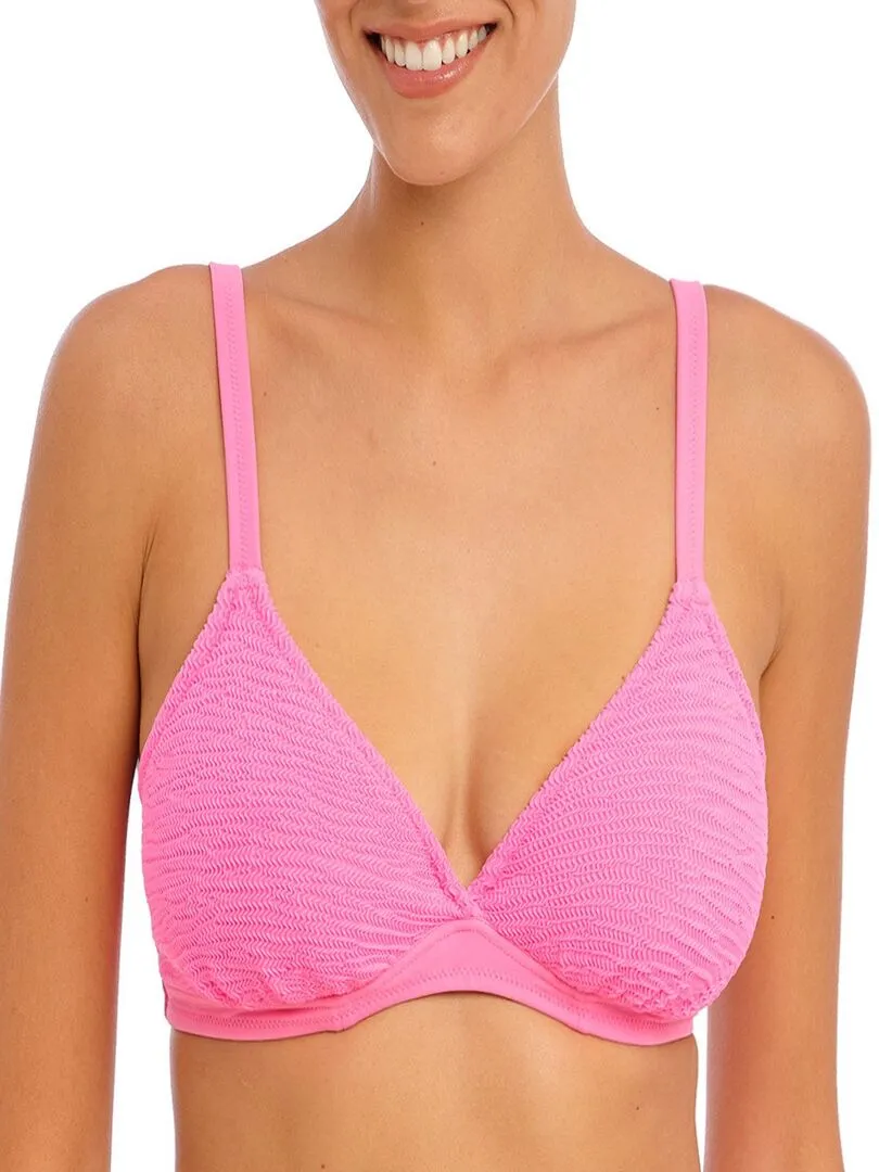 Haut de maillot texturé à armatures Ibiza waves - Rose