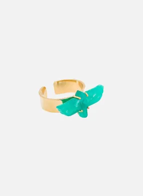 HIPANEMA  Bague fine aigle douce - Vert
