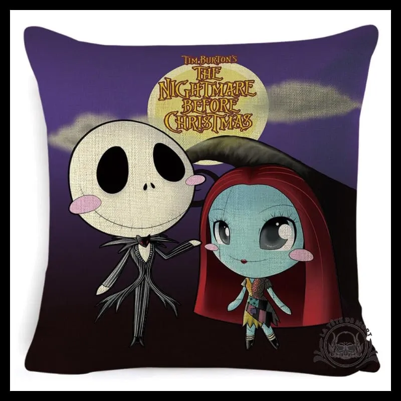 Housse de Coussin Tête de Mort Mr Jack Poupees de Chiffon