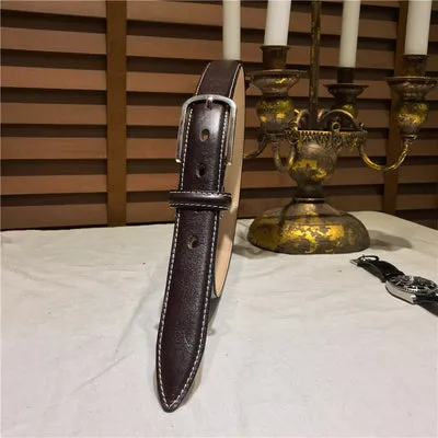 Importé - Ceinture Homme Femme 100% Cuir Véritable Boucle Ardillon