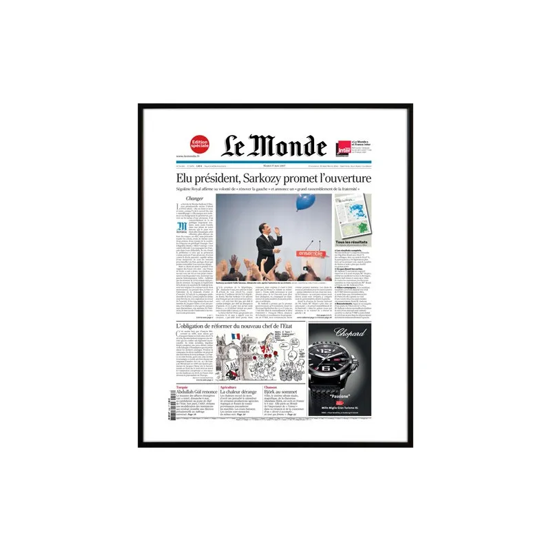 La 'Une' du Monde : Nicolas Sarkozy élu président