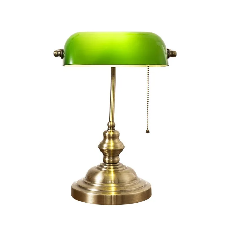 Lampe De Banquier Année 70 Verte
