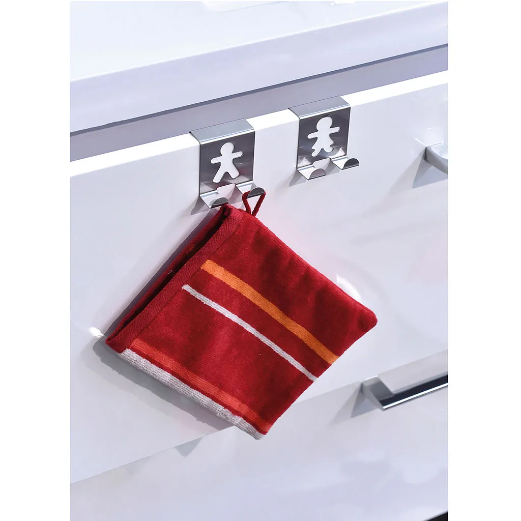 Lot de 2 crochets de porte inox bonhomme 2 crochets 5x5.5x2cm 