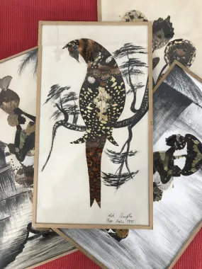 Lot de quatre compositions à base d'ailes de papillons - Ressourcerie Histoires Sans Fin