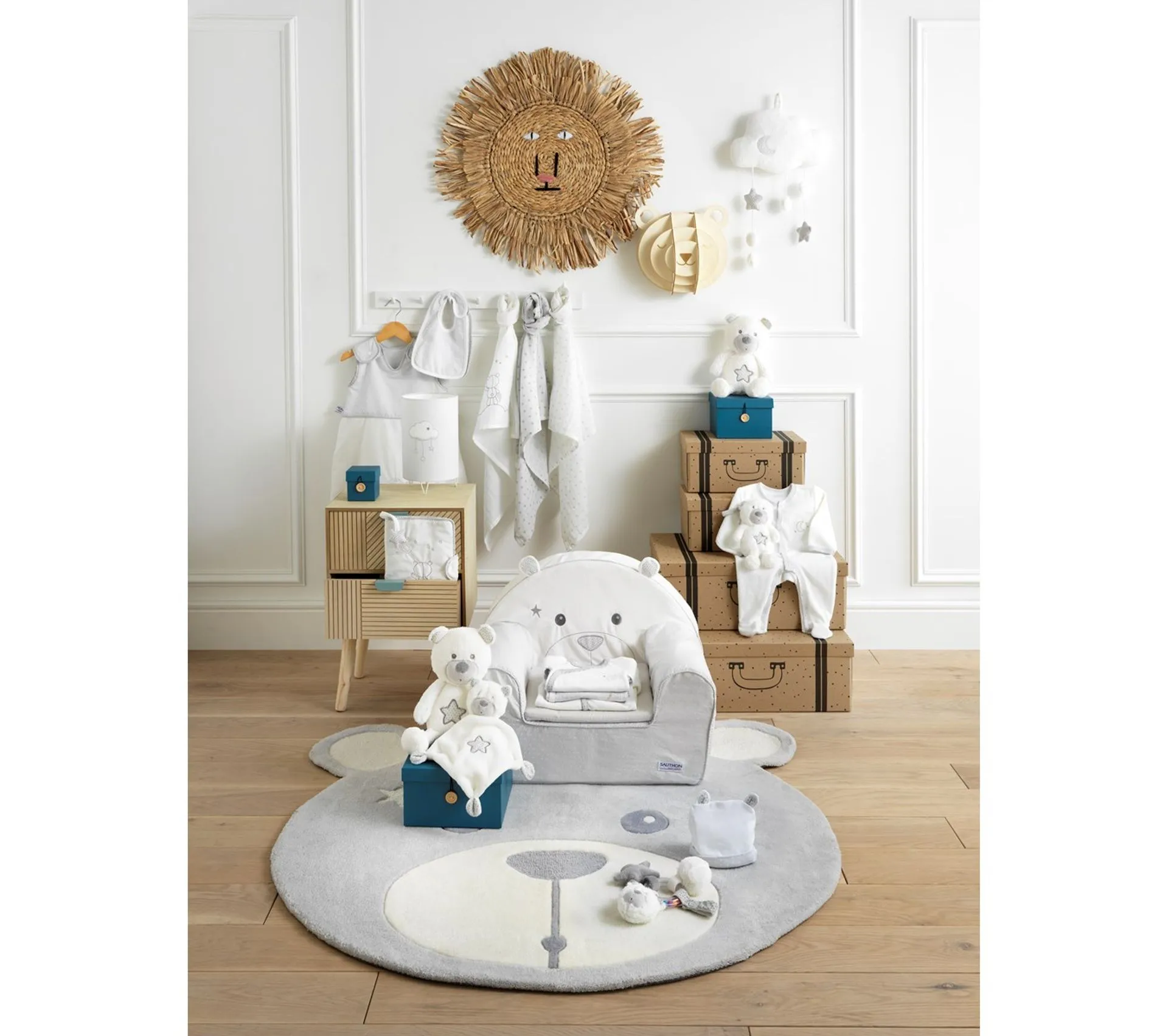 Luminaire Avec Détail Nuage En Coton Gris