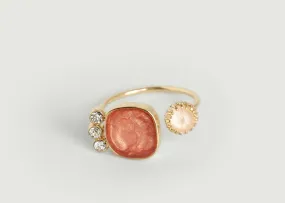 Medecine Douce Bague Moyenne Quartz Doré - Trouva