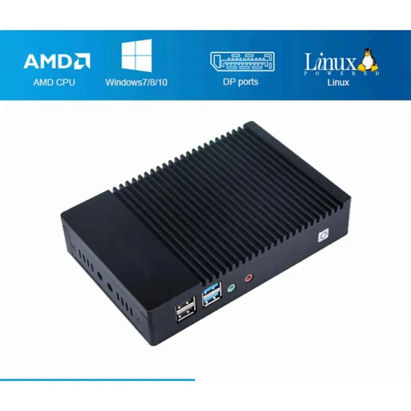 Mini PC Windows Linux Barebone Ordinateur 64 Go 4 Go Noir