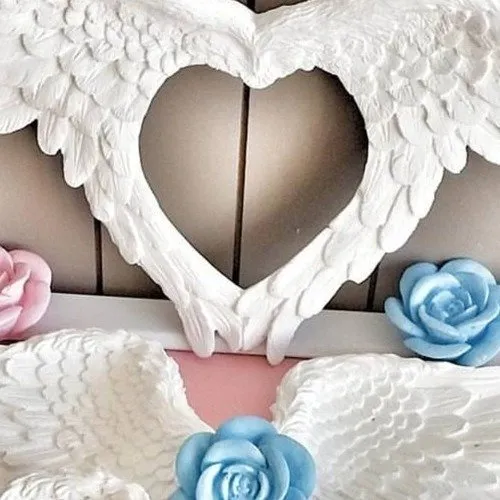 Moule silicone cadre ailes coeur 37cm pour plâtre béton porcelaine savon résine cire polyester pâte polymère fimo k434 6g1100
