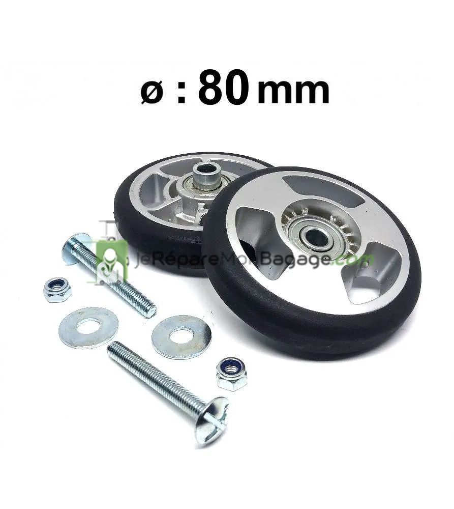 Pack 2 roulettes de bagages Universelles 80mm (80*28mm)
