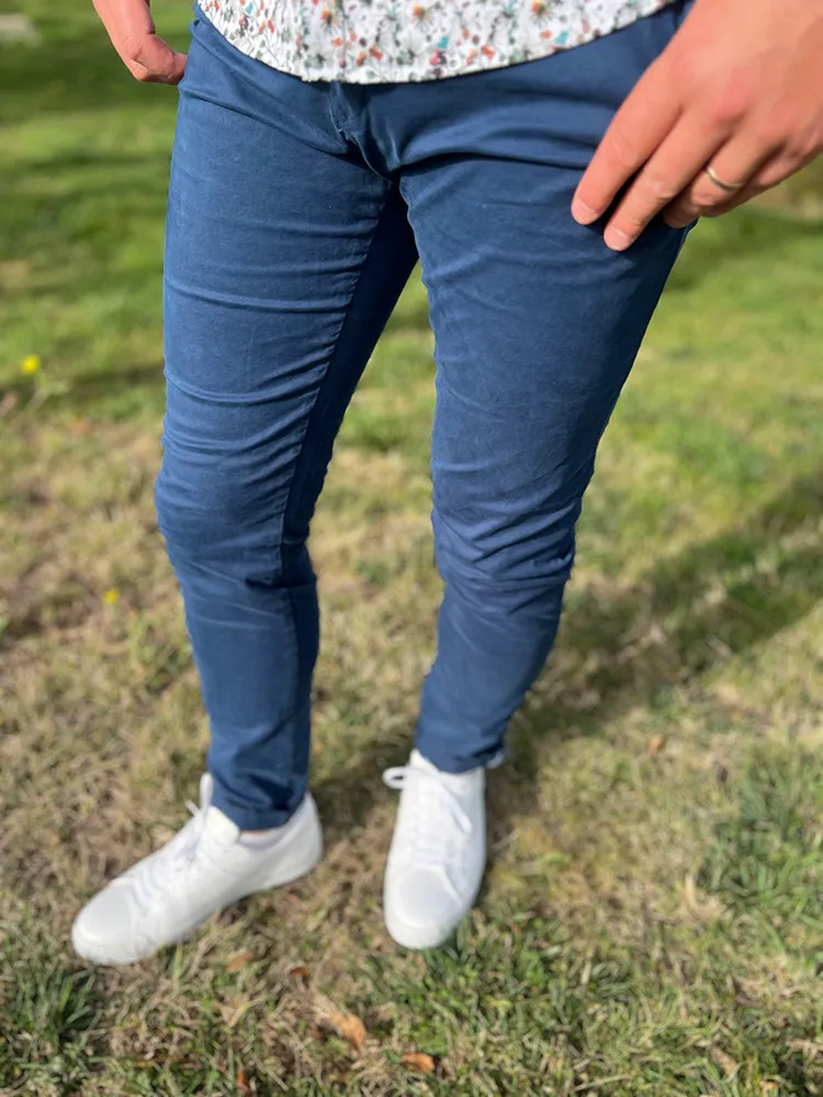 Pantalon chino marine - Prêt à porter - Cléstyle Couleur Marine 36 à 60 38