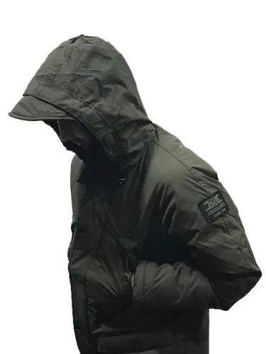 Parka SCHOTT ARTICA TANUKI KAKI Fourrure véritable amovible 
