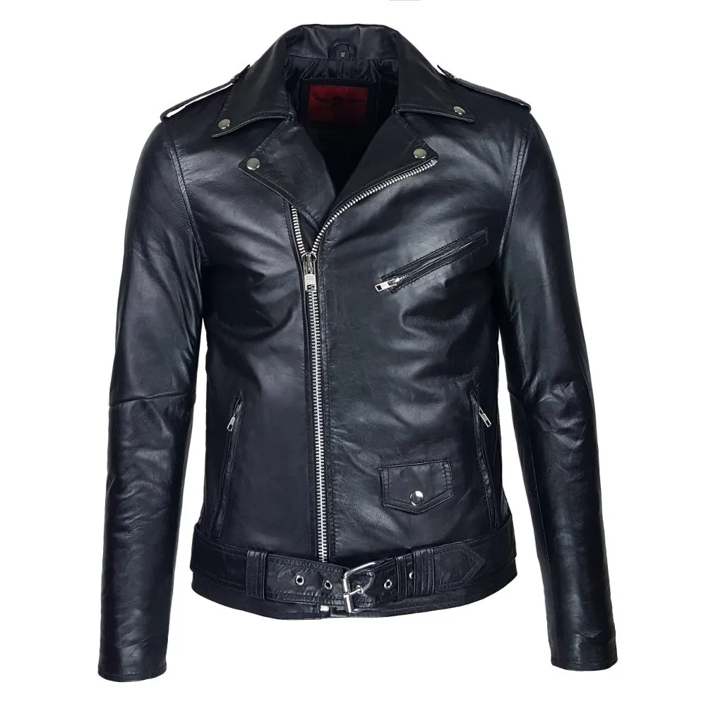 perfecto homme noir ceinture brando
