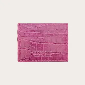 Porte-cartes en alligator rose exclusif | BRUCLE Luxury