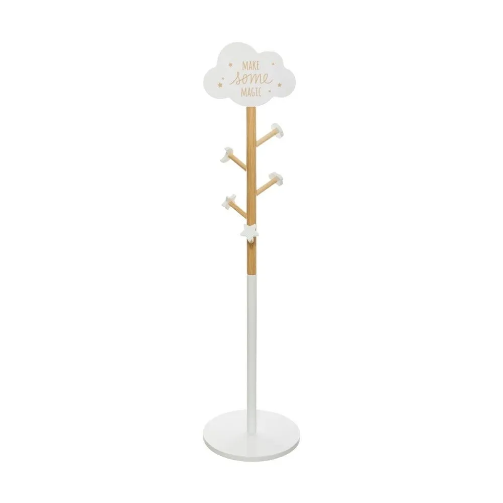Porte-manteau nuage blanc en bois pour chambre d'enfant