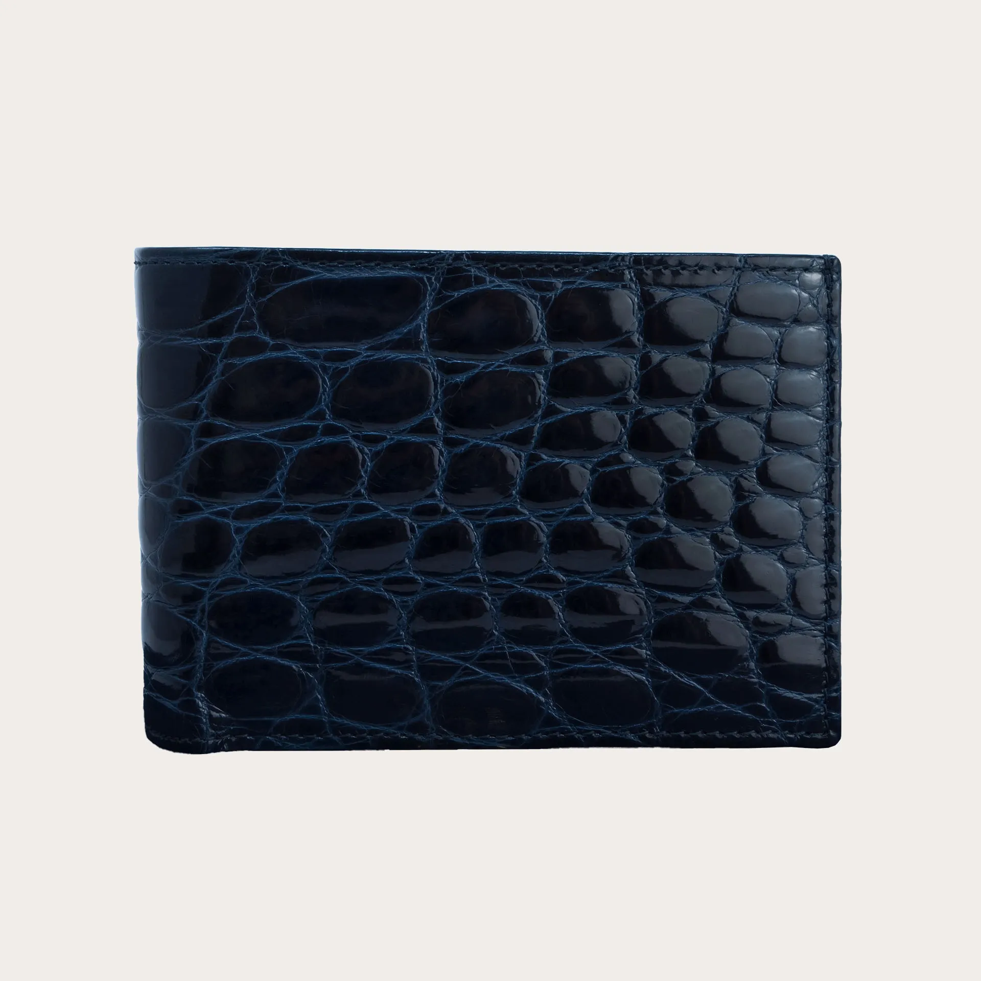 Portefeuille en crocodile bleu avec personnalisation gratuite | BRUCLE Luxury