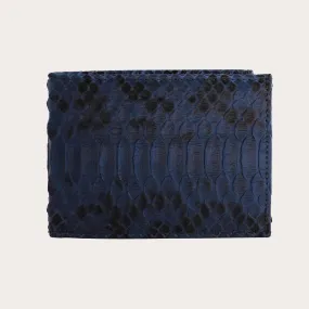 Portefeuille en python bleu personnalisation gratuite | Brucle Luxury